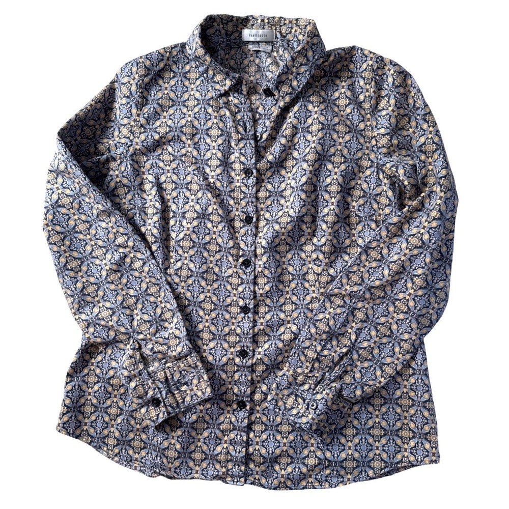 Van Heusen Women's Long Sleeve Button Up Shirt‎ L/G 70s art deco revival Cotton - Picture 8 of 9
